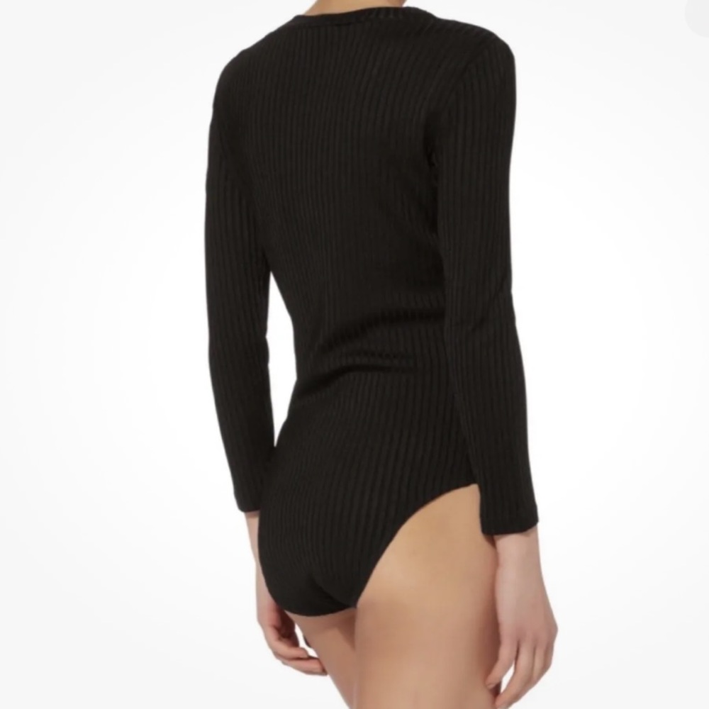 Frame Ribbed Button Up Bodysuit XS - Picture 4 of 7